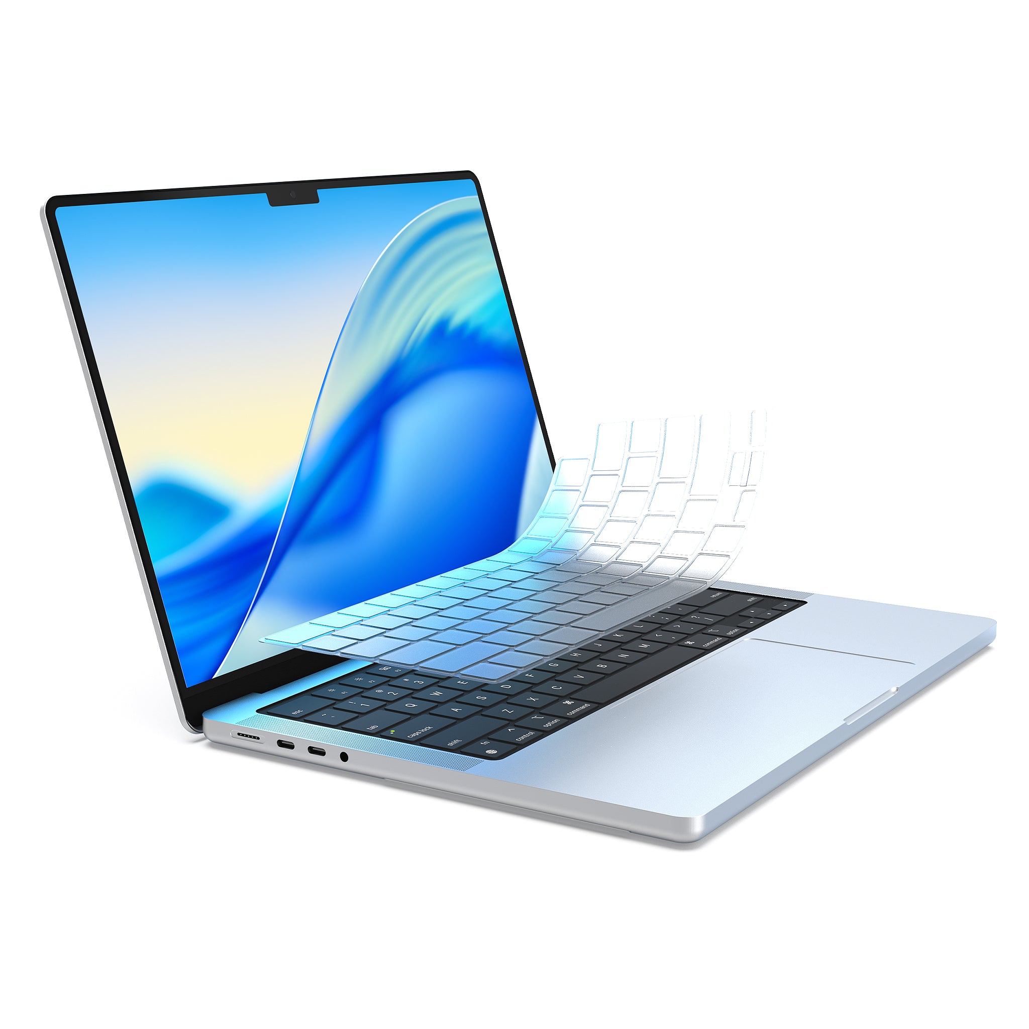 FitSkin clear keyboard protector for MacBook showing precision fit and ultra thin transparent design