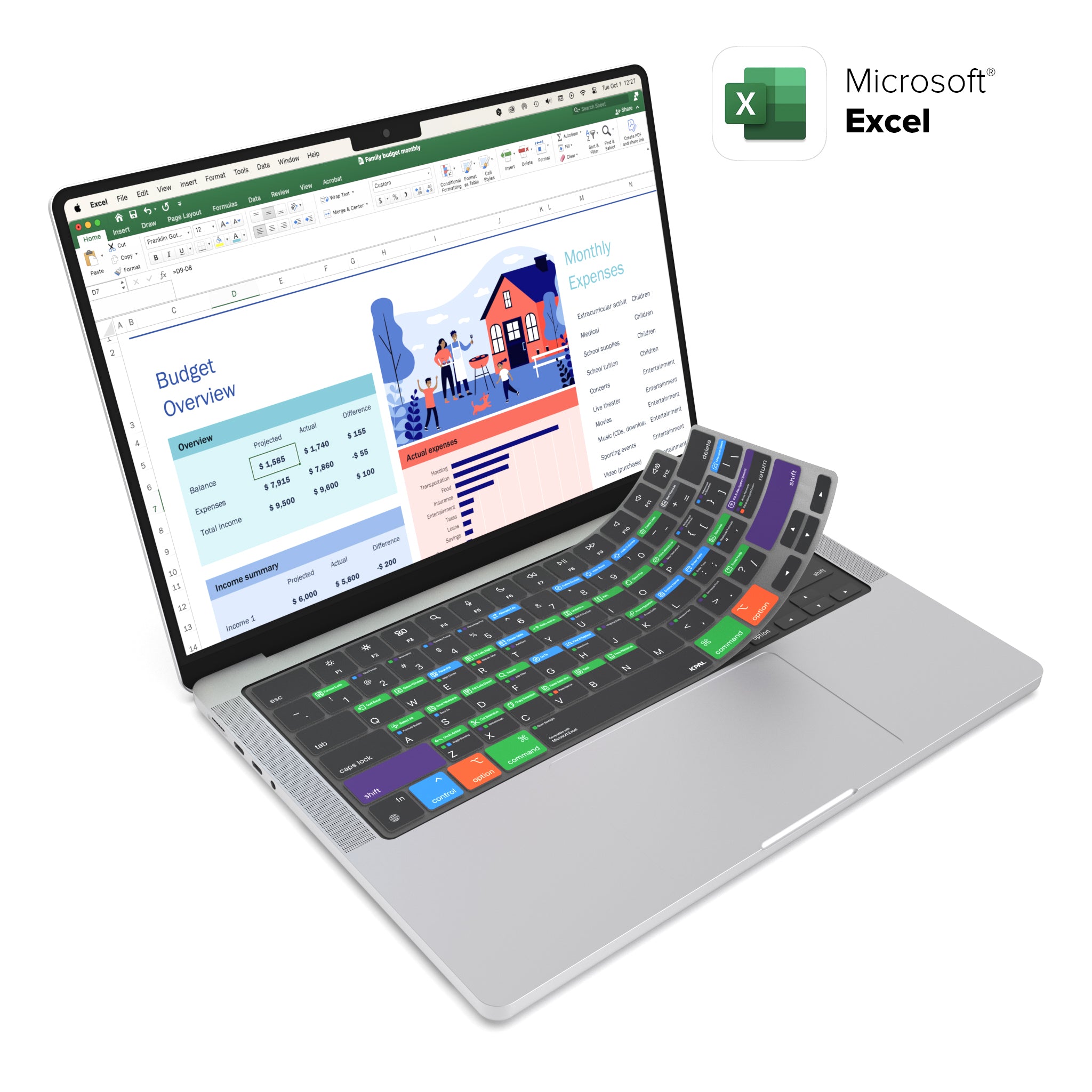 VerSkin Excel Shortcut Keyboard Protector
