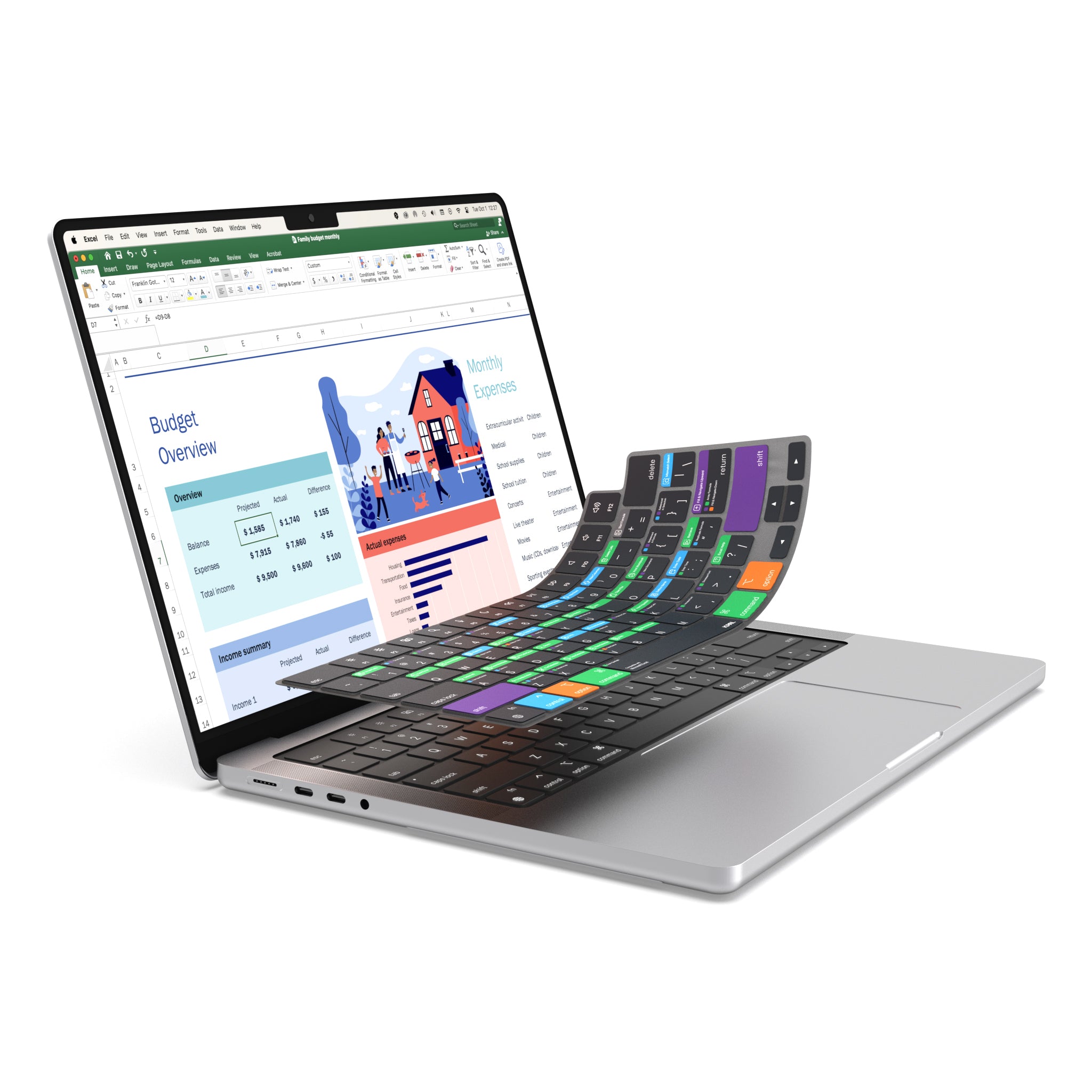 VerSkin Excel Shortcut Keyboard Protector